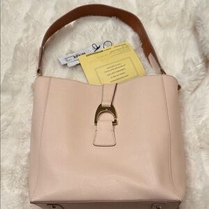 Dooney & Bourke Blush Pink Shoulder Bag with Brown Strap